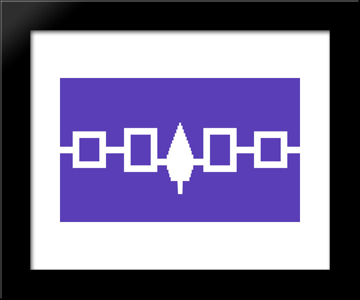 Native American Iroquois Confederacy Flag 20x24 Black Modern Wood Framed Art Print Poster