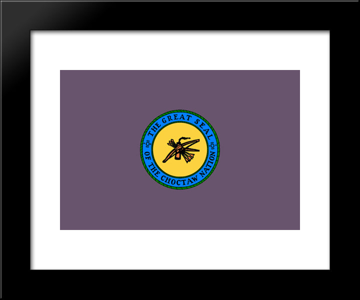 Native American Choctaw Nation Flag 20x24 Black Modern Wood Framed Art Print Poster