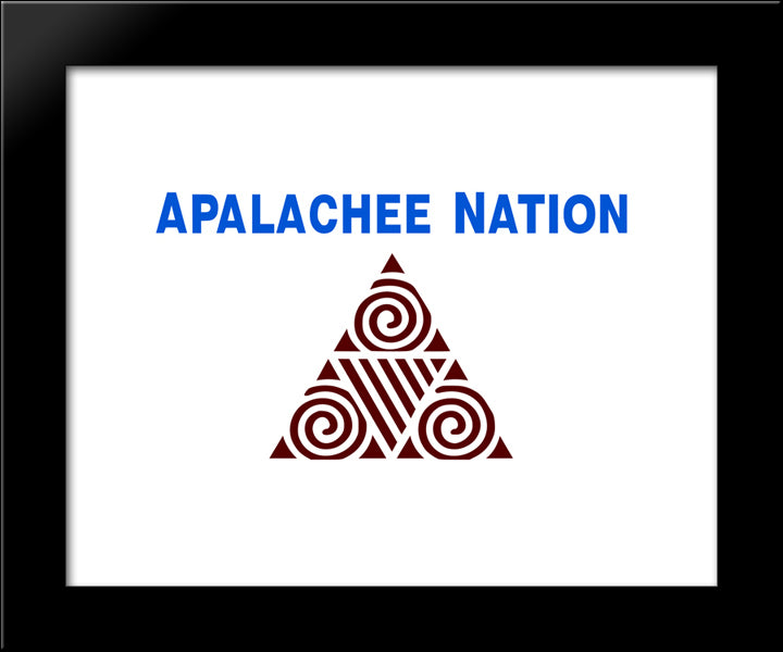 Native American Apalachee Nation Flag 20x24 Black Modern Wood Framed Art Print Poster