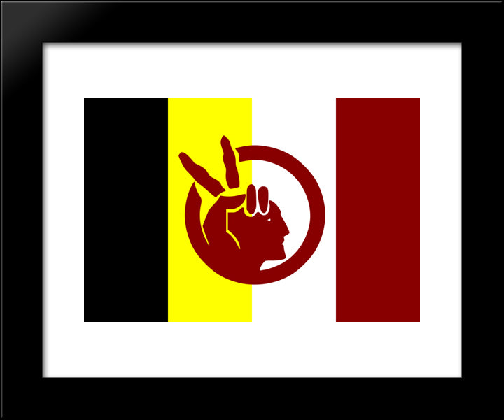 Native American Indian Movement Flag 20x24 Black Modern Wood Framed Art Print Poster