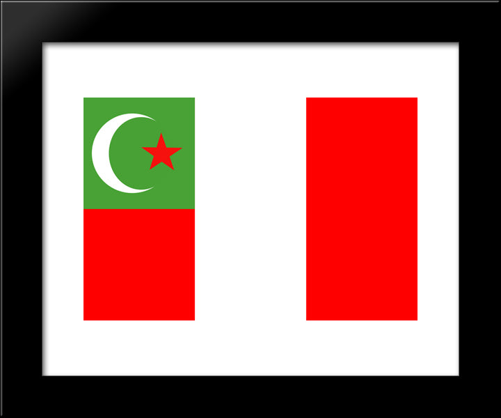 Native American Muskogee Creek Flag 20x24 Black Modern Wood Framed Art Print Poster
