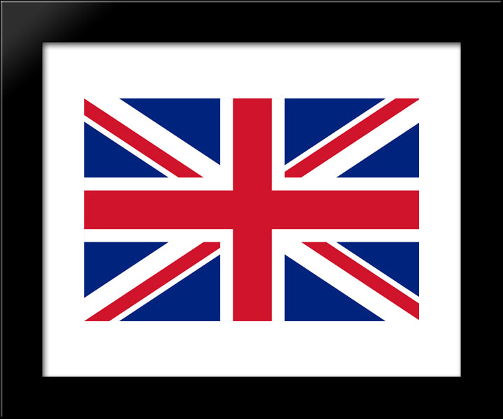 United Kingdom Flag 20x24 Black Modern Wood Framed Art Print Poster