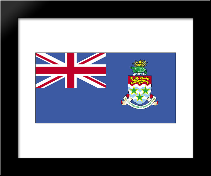 Cayman Islands Flag 20x24 Black Modern Wood Framed Art Print Poster