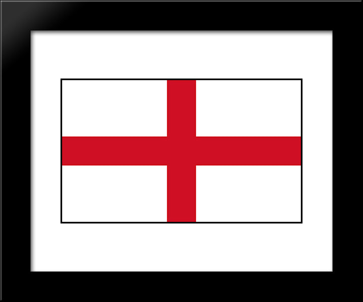 England Flag 20x24 Black Modern Wood Framed Art Print Poster