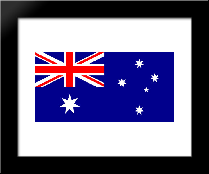 Australia Flag 20x24 Black Modern Wood Framed Art Print Poster