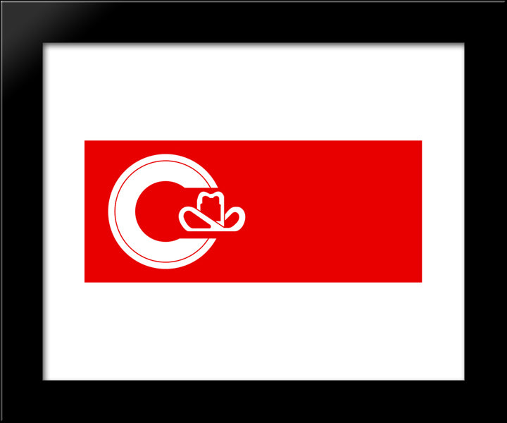 Calgary Canada Flag 20x24 Black Modern Wood Framed Art Print Poster
