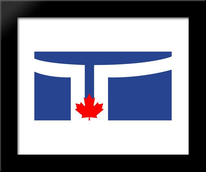 Toronto Canada Flag 20x24 Black Modern Wood Framed Art Print Poster