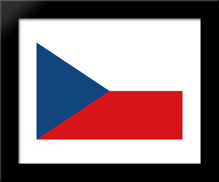 Czech Republic Flag 20x24 Black Modern Wood Framed Art Print Poster