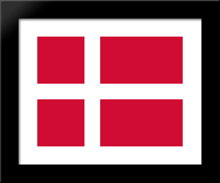 Denmark Flag 20x24 Black Modern Wood Framed Art Print Poster