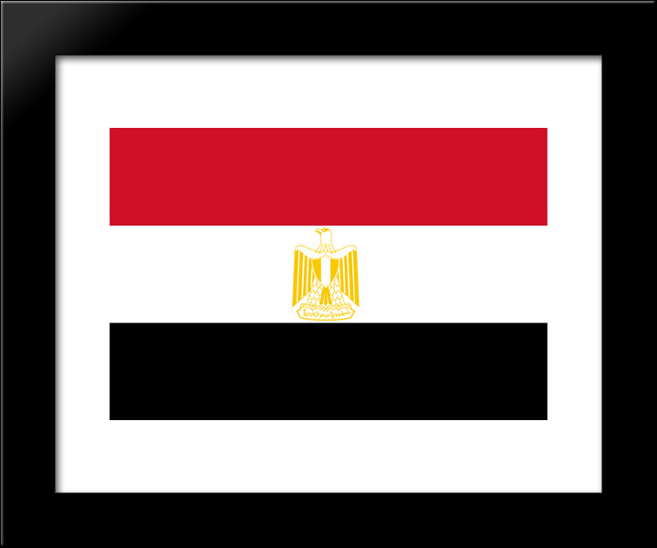 Egypt Flag 20x24 Black Modern Wood Framed Art Print Poster