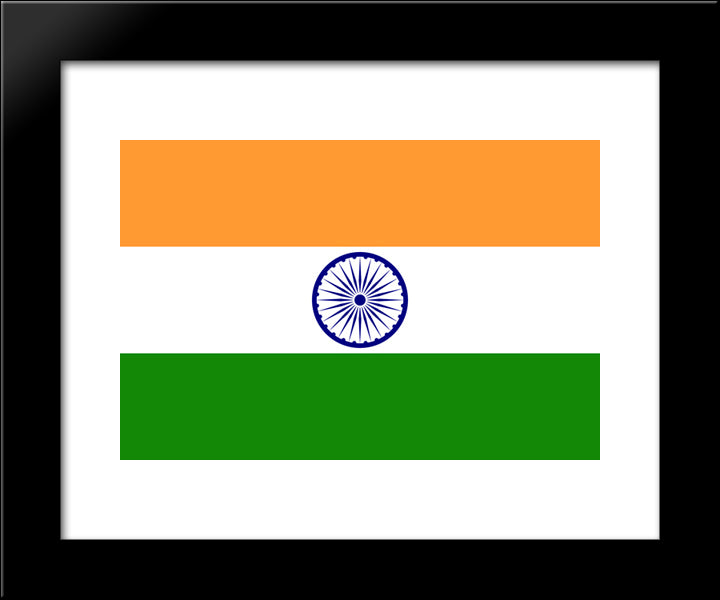 Inda Flag 20x24 Black Modern Wood Framed Art Print Poster