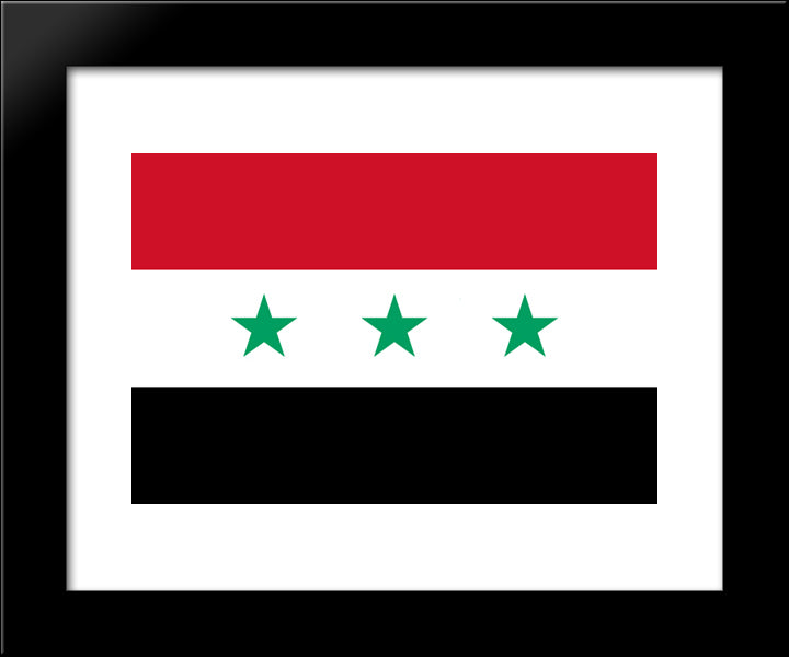 Iraq Flag 20x24 Black Modern Wood Framed Art Print Poster