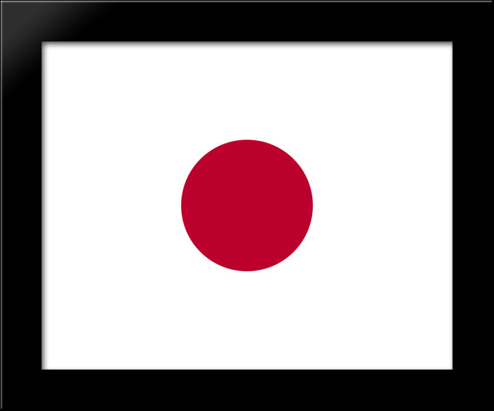 Japan Flag 20x24 Black Modern Wood Framed Art Print Poster