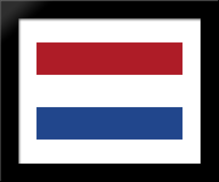 Netherlands Flag 20x24 Black Modern Wood Framed Art Print Poster
