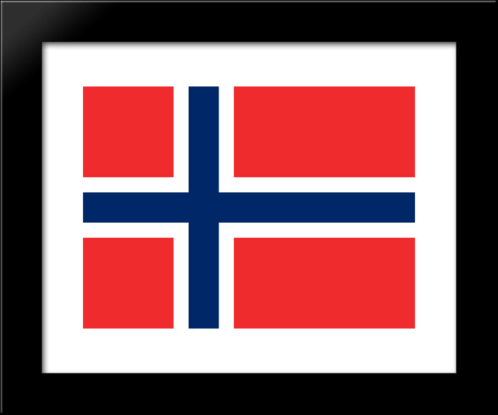Norway Flag 20x24 Black Modern Wood Framed Art Print Poster