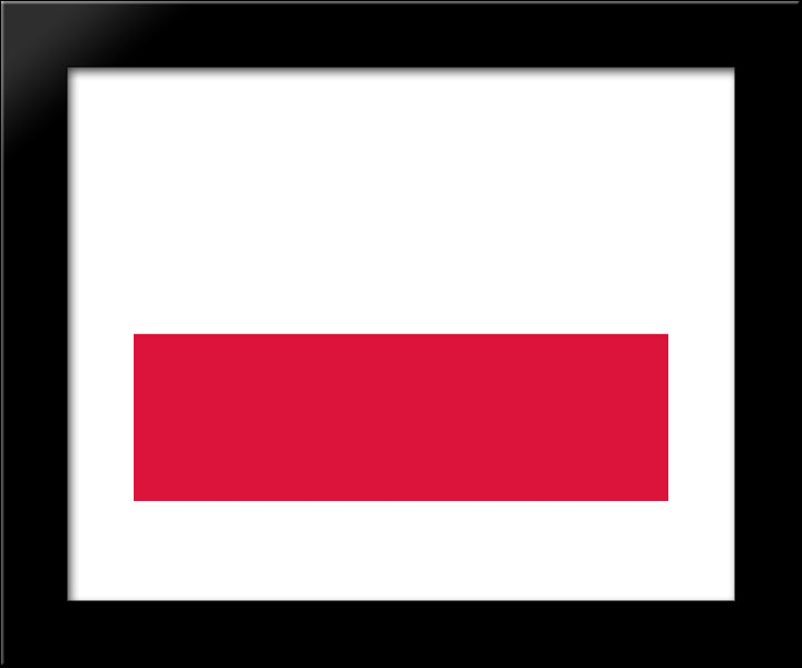 Poland Flag 20x24 Black Modern Wood Framed Art Print Poster