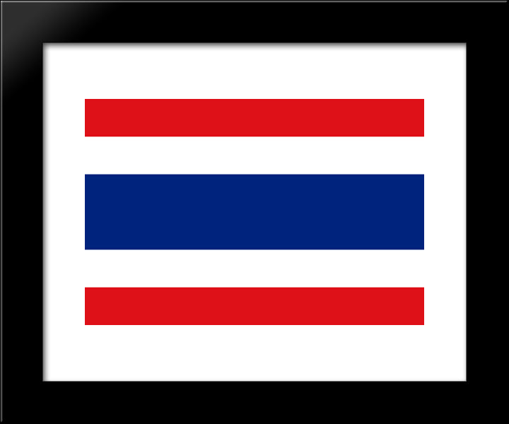 Thailand Flag 20x24 Black Modern Wood Framed Art Print Poster