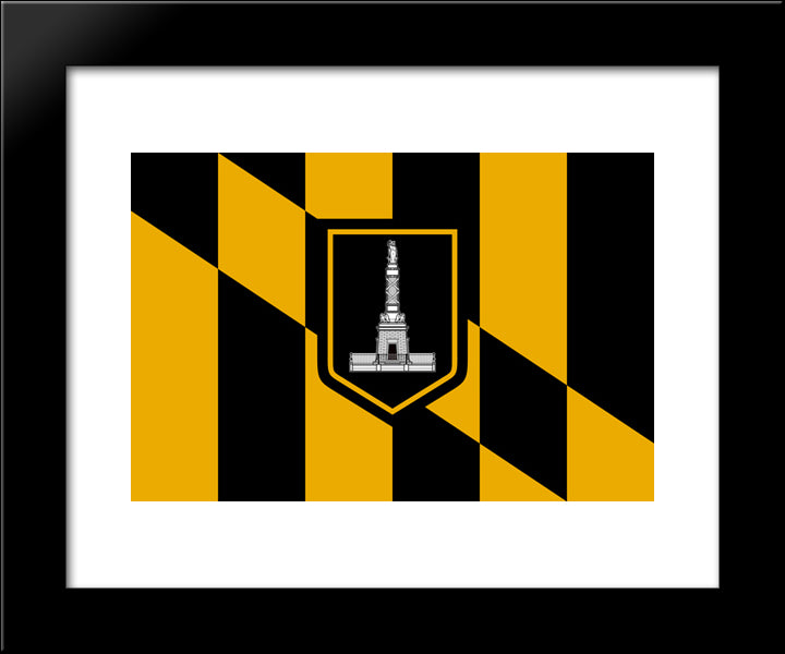 Baltimore, Maryland Flag 20x24 Black Modern Wood Framed Art Print Poster
