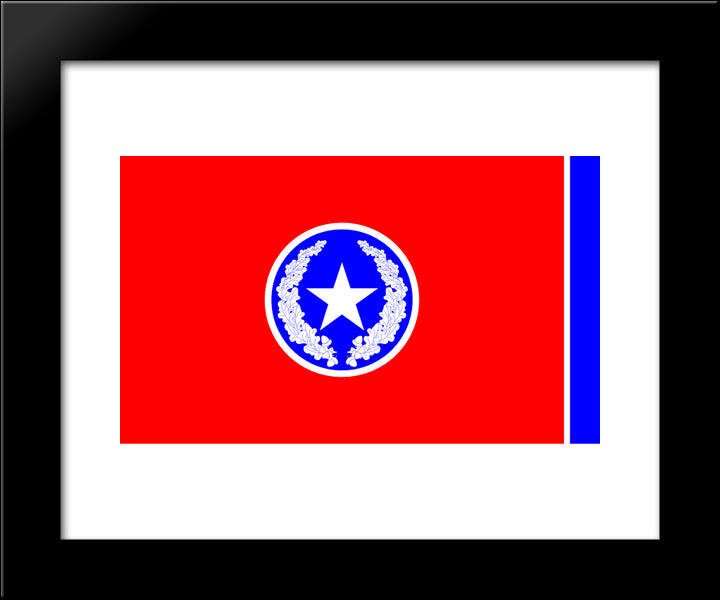 Chattanooga, Tennessee Flag 20x24 Black Modern Wood Framed Art Print Poster