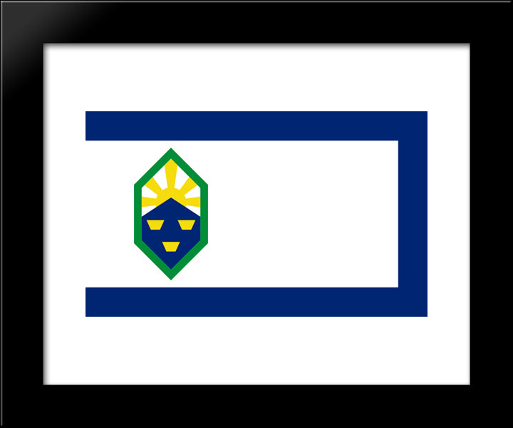 Colorado Springs, Colorado Flag 20x24 Black Modern Wood Framed Art Print Poster