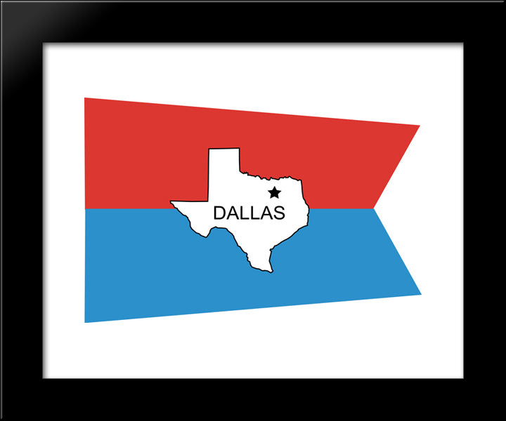 Dallas, Texas Flag 20x24 Black Modern Wood Framed Art Print Poster