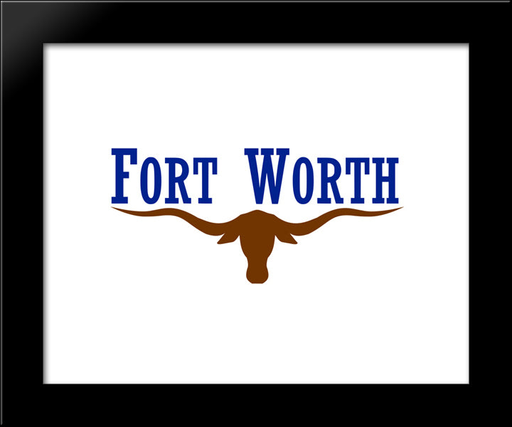 Fort Worth, Texas Flag 20x24 Black Modern Wood Framed Art Print Poster
