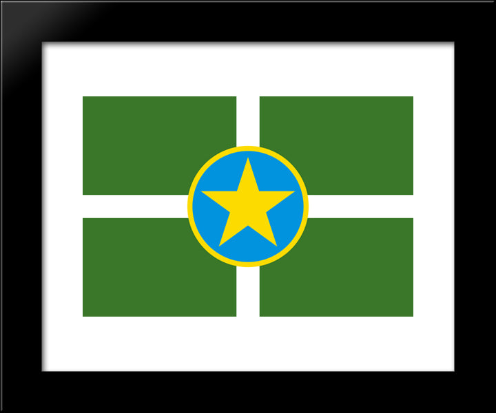 Jackson, Mississippi Flag 20x24 Black Modern Wood Framed Art Print Poster