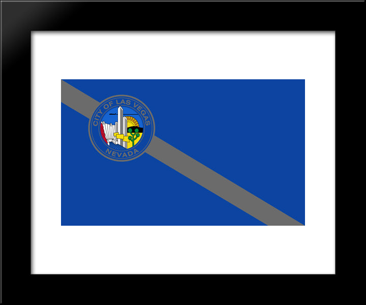 Las Vegas, Nevada Flag 20x24 Black Modern Wood Framed Art Print Poster