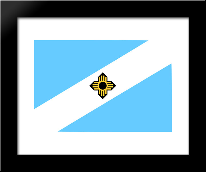 Madison, Wisconsin Flag 20x24 Black Modern Wood Framed Art Print Poster