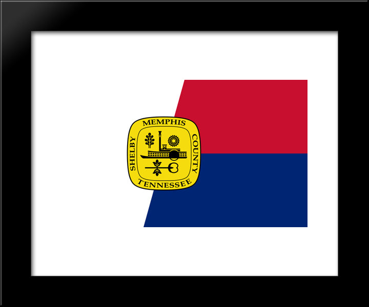 Memphis, Tennessee Flag 20x24 Black Modern Wood Framed Art Print Poster