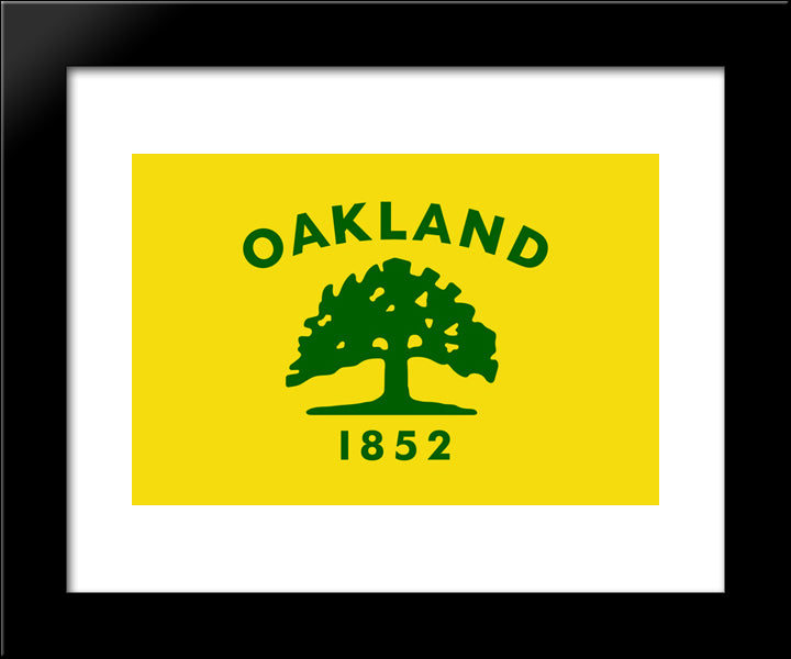 Oakland, California Flag 20x24 Black Modern Wood Framed Art Print Poster