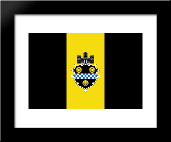 Pittsburgh, Pennsylvania Flag 20x24 Black Modern Wood Framed Art Print Poster