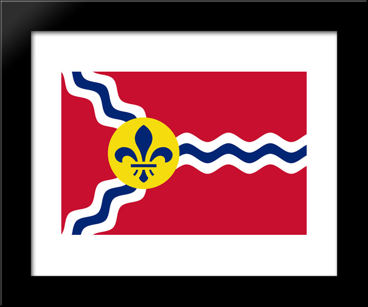 St. Louis, Missouri Flag 20x24 Black Modern Wood Framed Art Print Poster