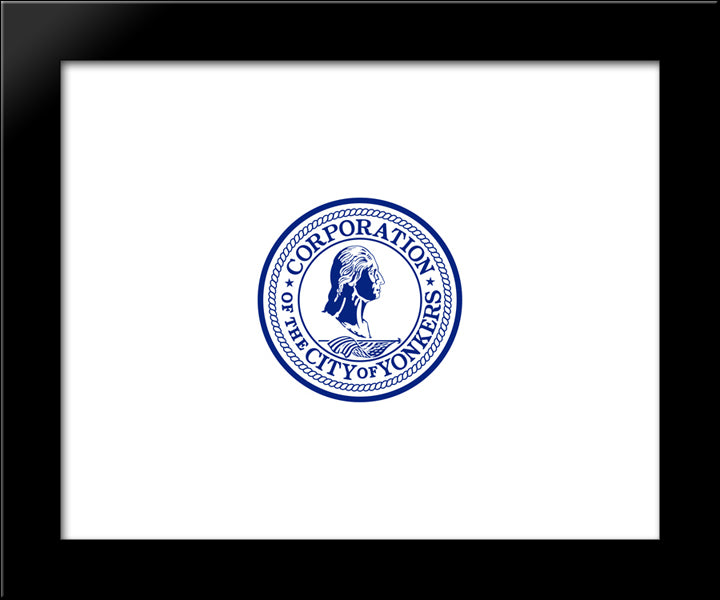Yonkers, New York Flag 20x24 Black Modern Wood Framed Art Print Poster