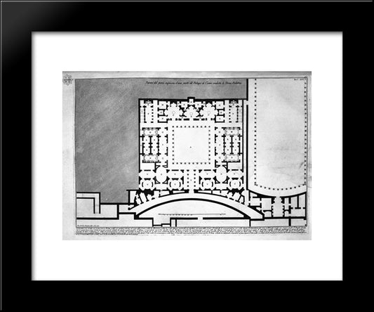 The Roman Antiquities, T. 1, Plate Xlv. Plan Of Upper Floor Of The Caesars Palace De `D` Home `S Believed Augustus (Drawing And Inc. By Francesco Piranesi) 20x24 Black Modern Wood Framed Art Print Poster by Piranesi, Giovanni Battista