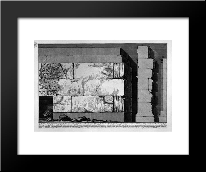 The Roman Antiquities, T. 2, Plate V 20x24 Black Modern Wood Framed Art Print Poster by Piranesi, Giovanni Battista