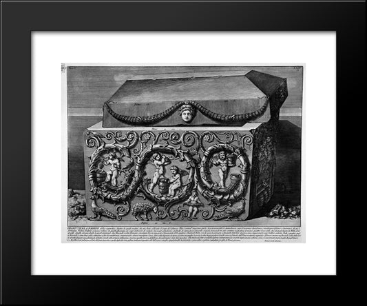 The Roman Antiquities, T. 2, Plate Xxiv. Columns With Their Capitals, Architrave 20x24 Black Modern Wood Framed Art Print Poster by Piranesi, Giovanni Battista