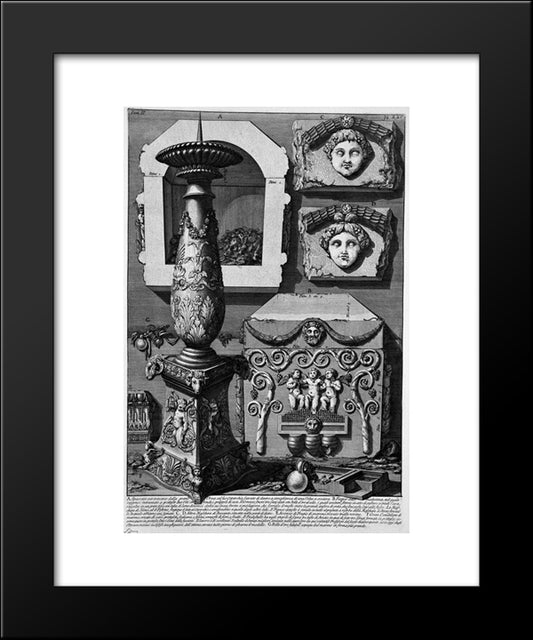 The Roman Antiquities, T. 2, Plate Xxv. Large Urn Of Porphyry, Within Which Is Believed To Have Been Placed The Body Of Constance 20x24 Black Modern Wood Framed Art Print Poster by Piranesi, Giovanni Battista