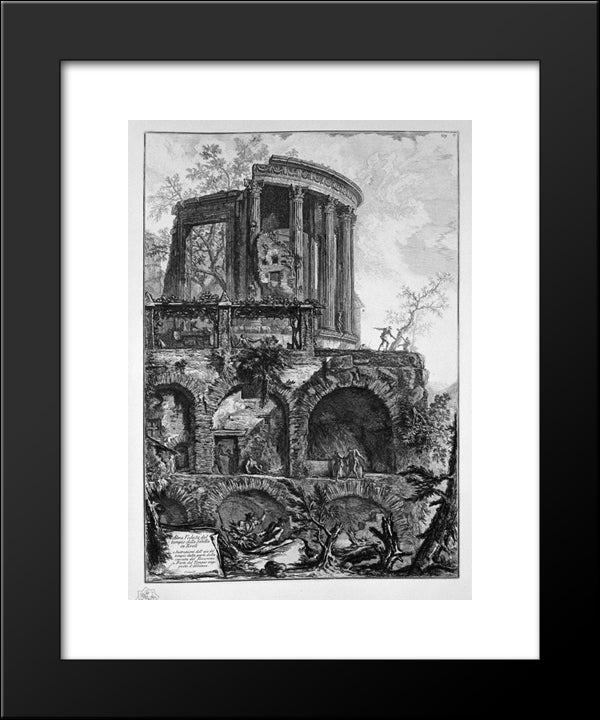 Another View Of The Temple Of The Sibyl At Tivoli 20x24 Black Modern Wood Framed Art Print Poster by Piranesi, Giovanni Battista