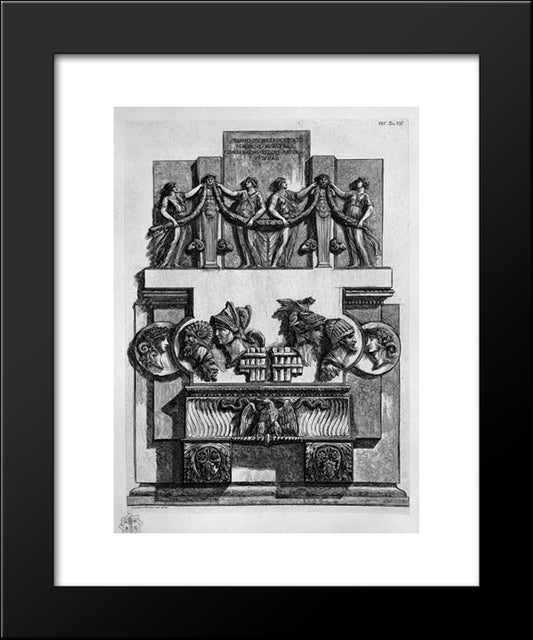 Architectural Decoration 20x24 Black Modern Wood Framed Art Print Poster by Piranesi, Giovanni Battista