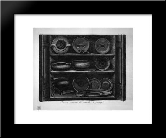 Cabinet Containing Household Utensils 20x24 Black Modern Wood Framed Art Print Poster by Piranesi, Giovanni Battista