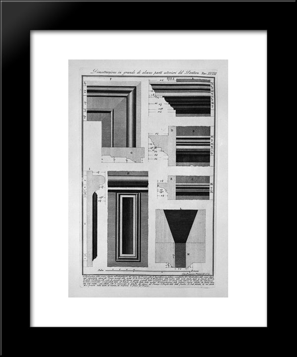 Demonstration In Large Parts Of The Exterior Of The Pantheon 20x24 Black Modern Wood Framed Art Print Poster by Piranesi, Giovanni Battista