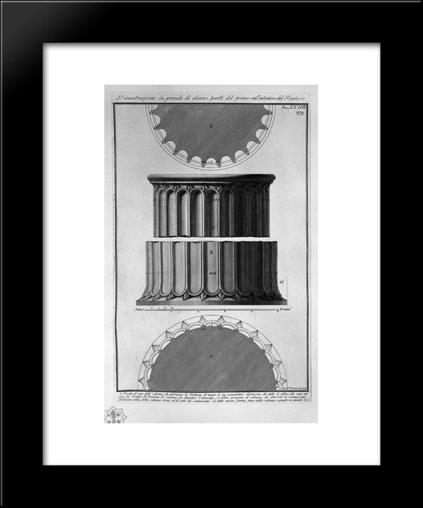 Demonstration In Large Parts Of The First Order Interior Of The Pantheon 20x24 Black Modern Wood Framed Art Print Poster by Piranesi, Giovanni Battista