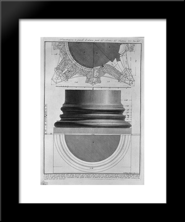 Demonstration In Large Parts Of The Portico Of The Pantheon 20x24 Black Modern Wood Framed Art Print Poster by Piranesi, Giovanni Battista