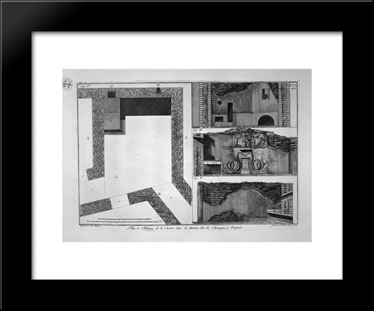 Demonstration Of Of The House Itself 20x24 Black Modern Wood Framed Art Print Poster by Piranesi, Giovanni Battista