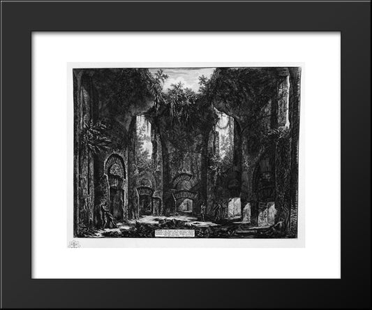 Diet Or Place Of Entrance To Several Great Cubicles And Other Magnificent Rooms, Existing In The Villa Adriana 20x24 Black Modern Wood Framed Art Print Poster by Piranesi, Giovanni Battista