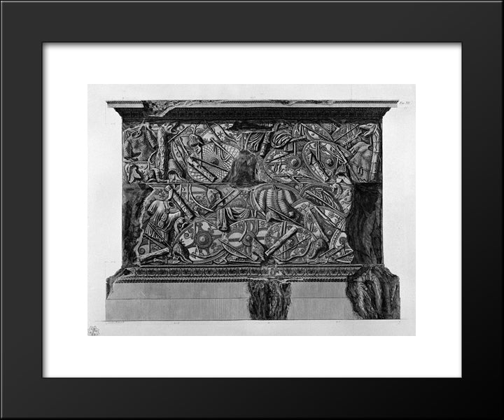 Fourth Side Of The Pedestal Of The Same Column 20x24 Black Modern Wood Framed Art Print Poster by Piranesi, Giovanni Battista