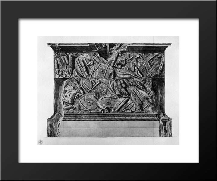 Fourth Side Of The Pedestal Of The Same Column 20x24 Black Modern Wood Framed Art Print Poster by Piranesi, Giovanni Battista