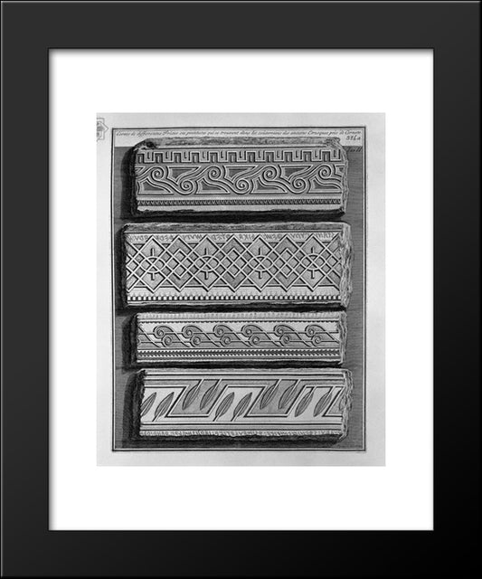 Friezes Of Etruscan Tombs Of Tarquinia 20x24 Black Modern Wood Framed Art Print Poster by Piranesi, Giovanni Battista