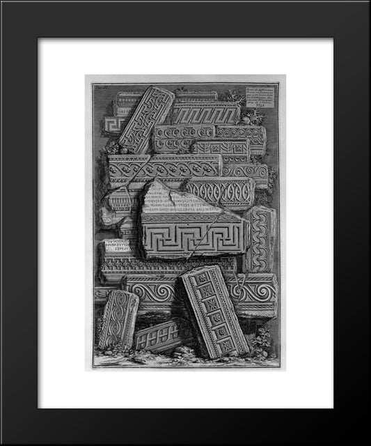 Friezes Of Etruscan Tombs Of Tarquinia 20x24 Black Modern Wood Framed Art Print Poster by Piranesi, Giovanni Battista